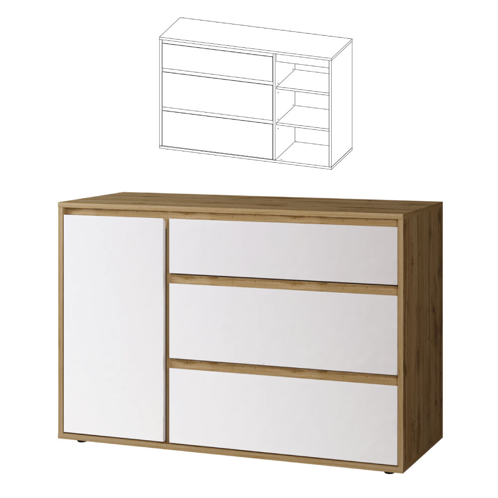 Нітро Софт - Комод 1Д/3Ш