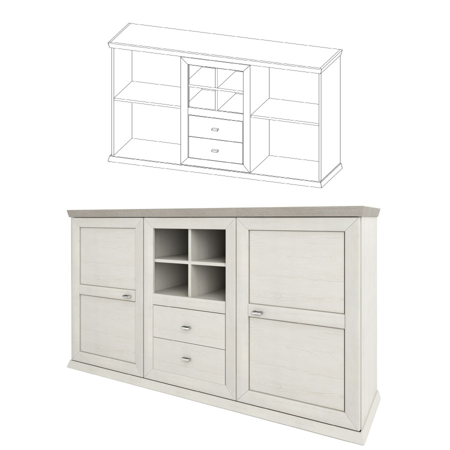 Вітальня Орегон – Комод 1600 2Д/2Ш (08)