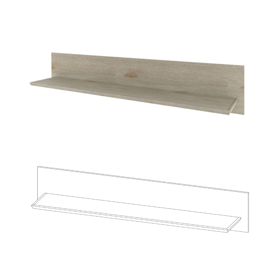 Вітальня Орегон – Полиця навісна 1500 (03)