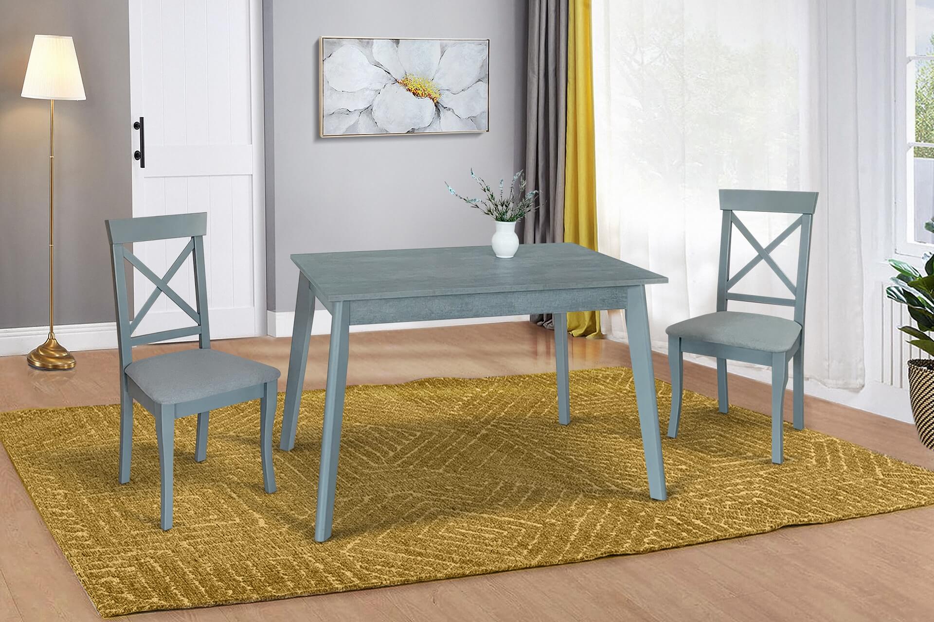 Стіл Портленд сірий+стільці Сканді