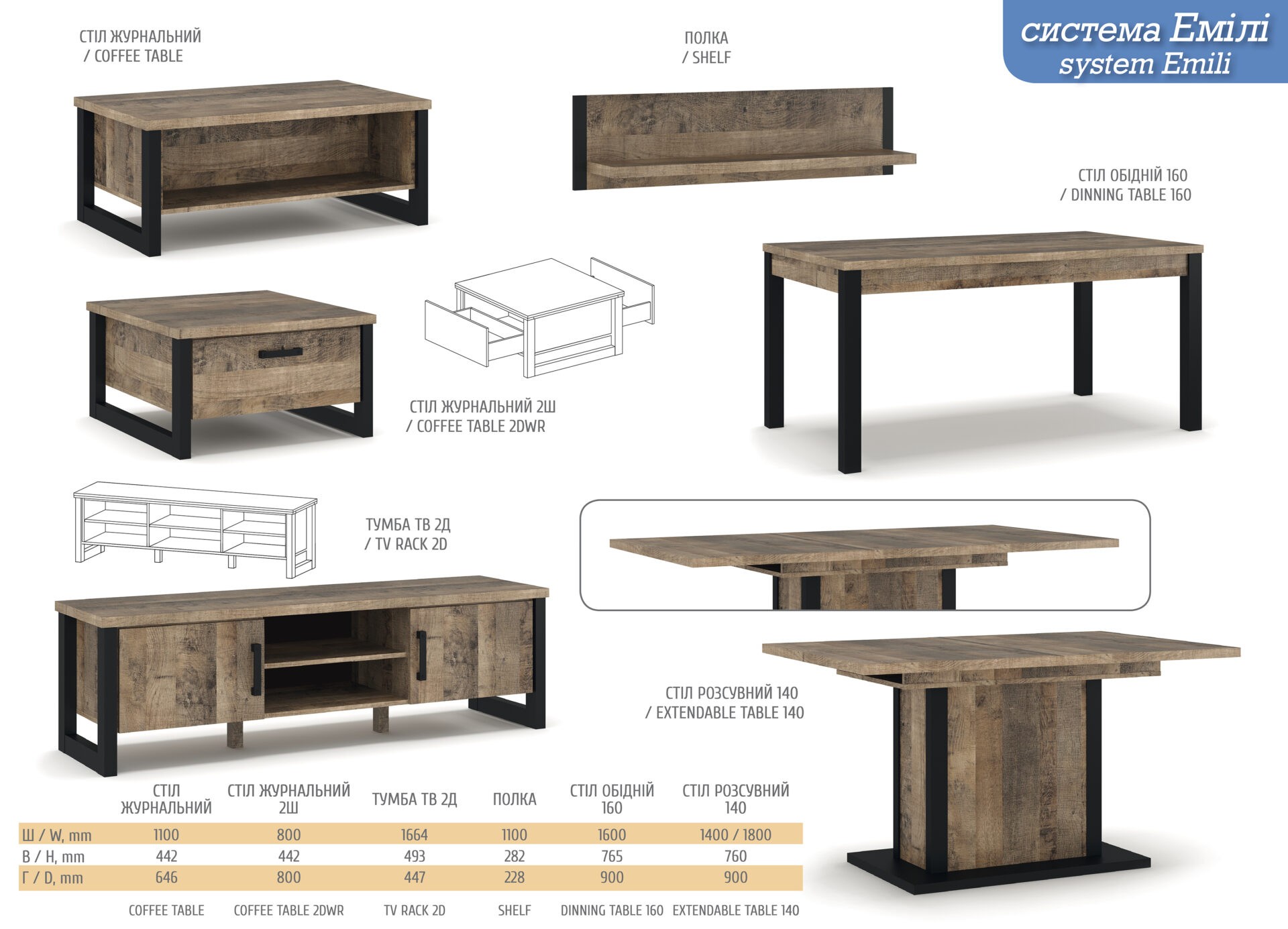Модульна вітальня Емілі