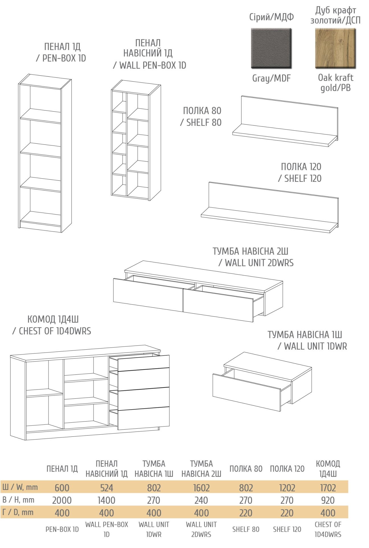 Модульна вітальня Вектор