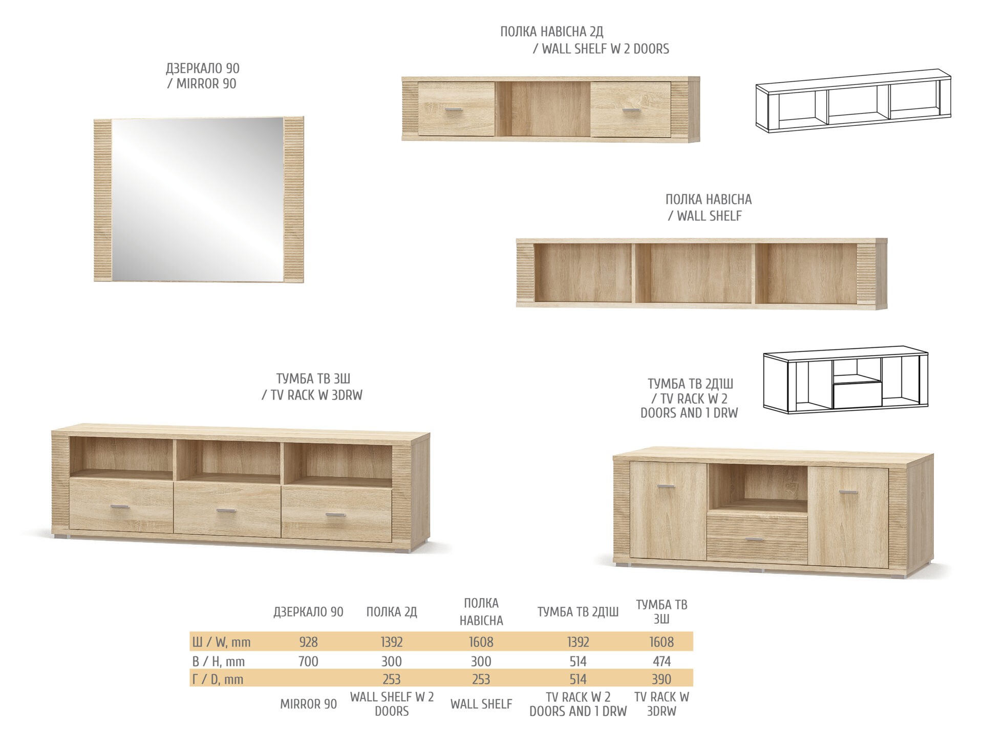 Модульна вітальня Гресс