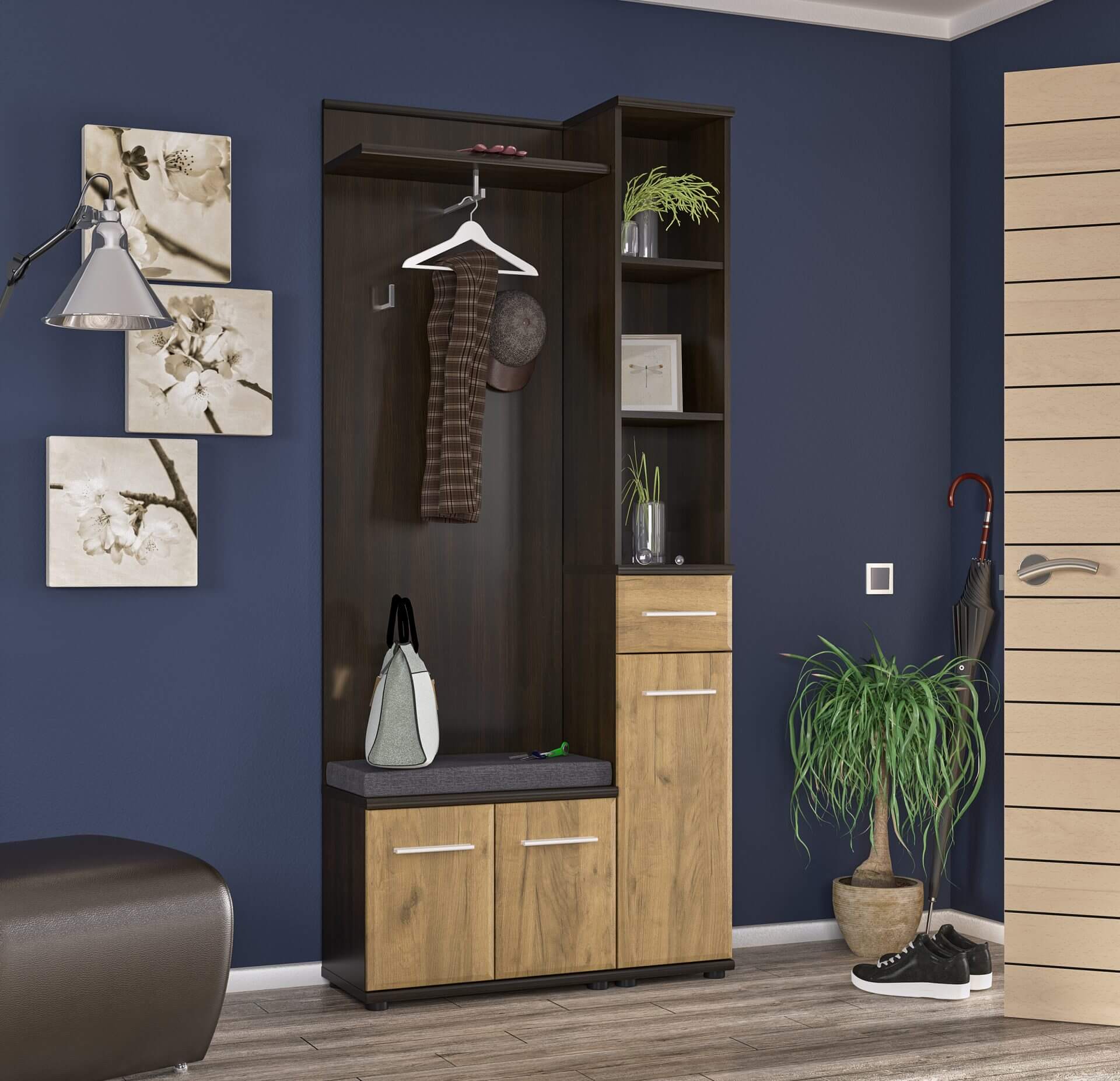 mebel service trio Armario_wenge_v_inter_2 Модульний передпокій Тріо