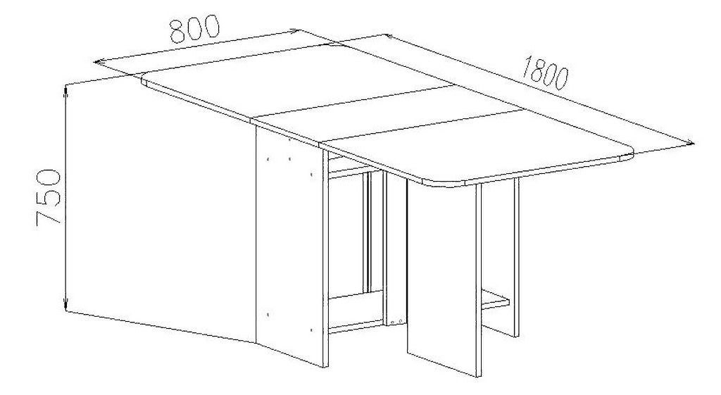 Стіл "Метелик" горіх (заокруглені кути)