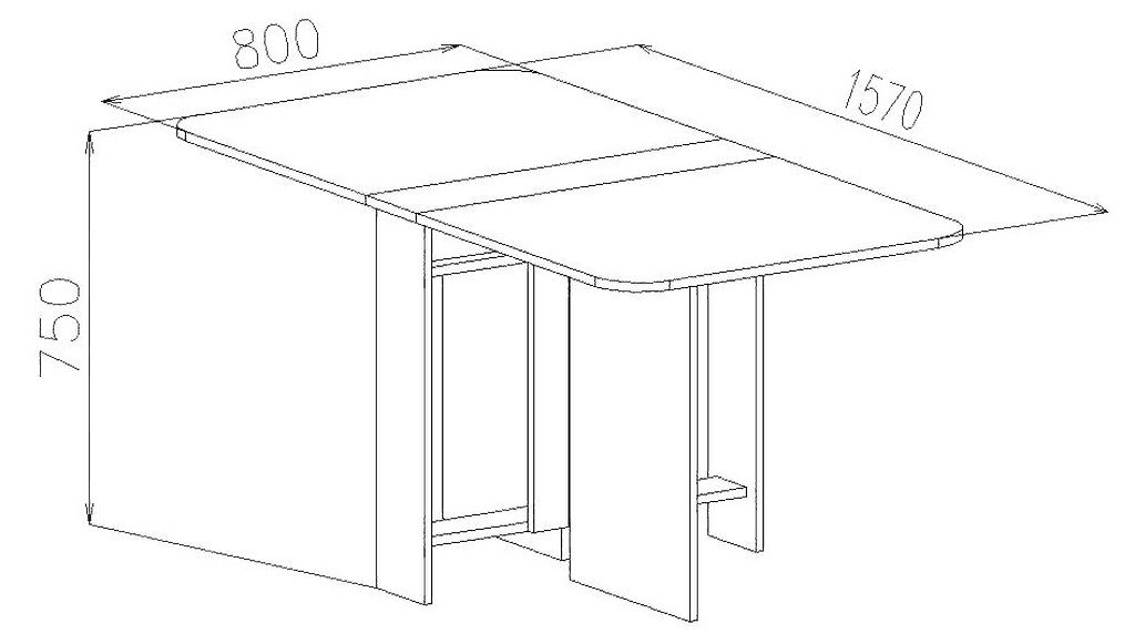 Стіл "Метелик міні" яблуня локарно (заокругллені кути)