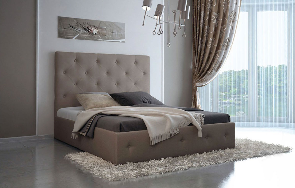 gorodok-lishko-lafesta Ліжко двоспальне у м'якій оббивці Лафеста