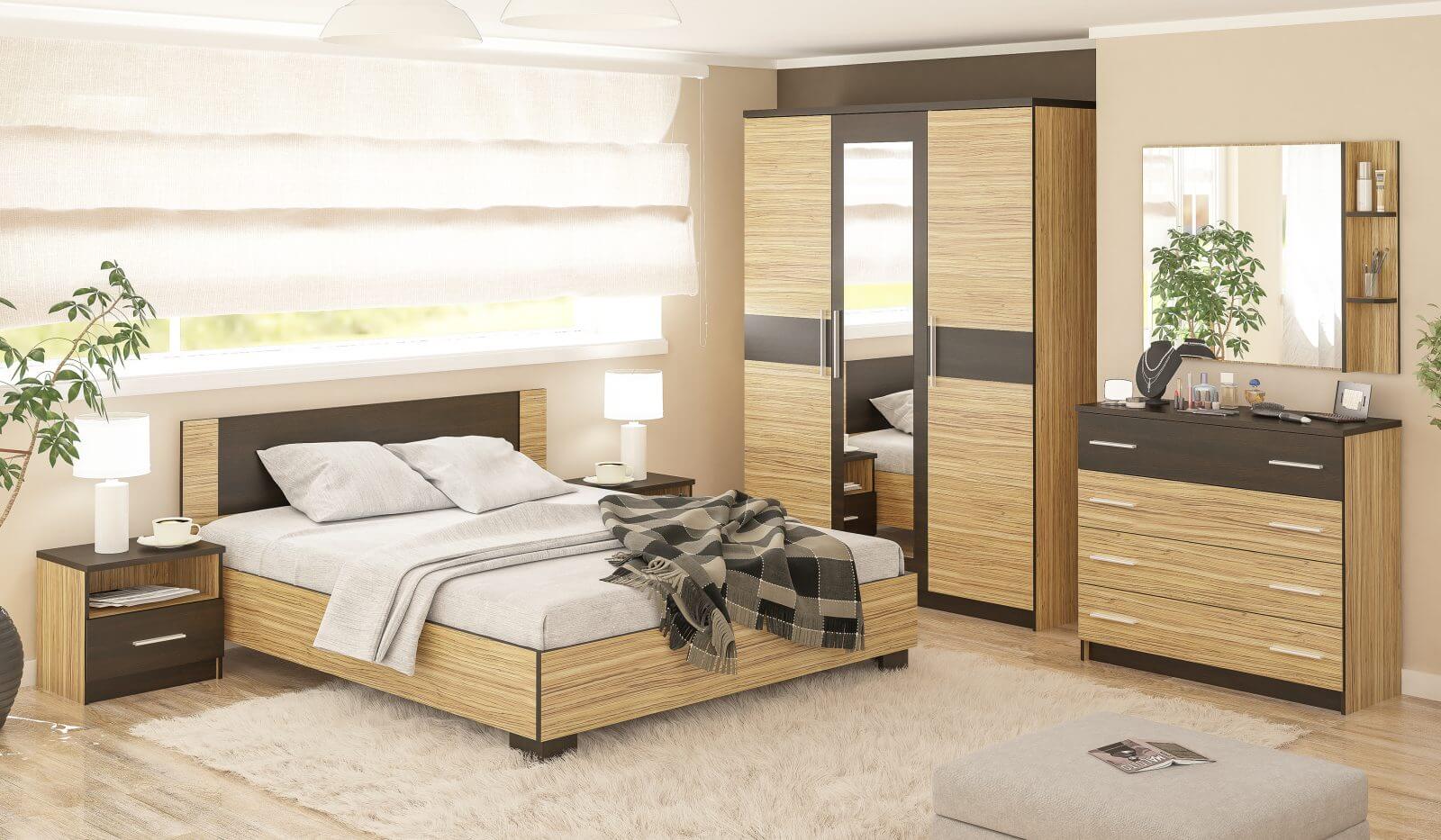 4 mebel service Veronika_spalnia_zebrano_wenge_v_inter (1) Спальня Вероніка