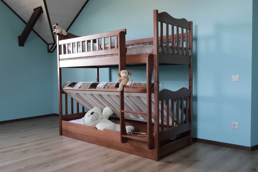 Двоярусне ліжко “Рукавичка” з підйомним механізмом