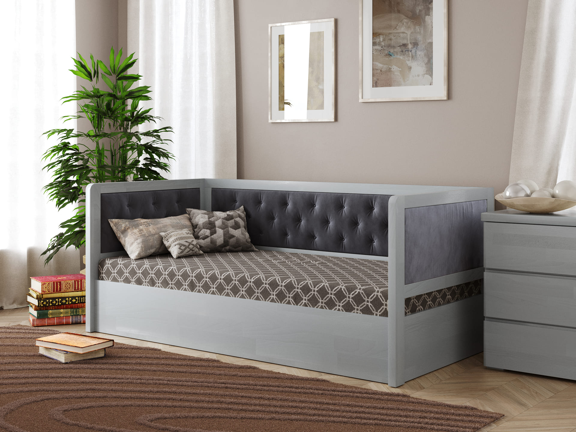 Немо Люкс М Сірий_Р80 Дитяче ліжко Немо люкс М