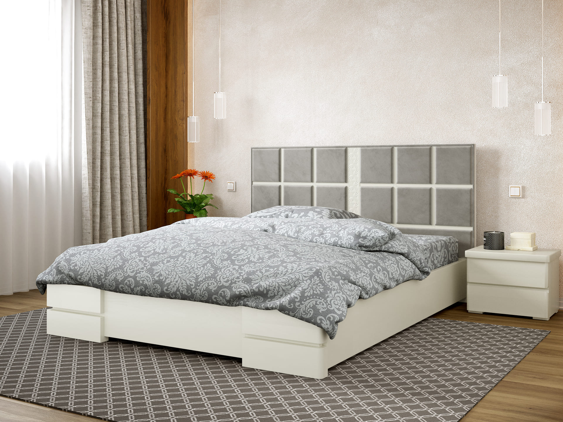 Прованс Білий_Riviera 21 Двоспальне ліжко Прованс / Provans