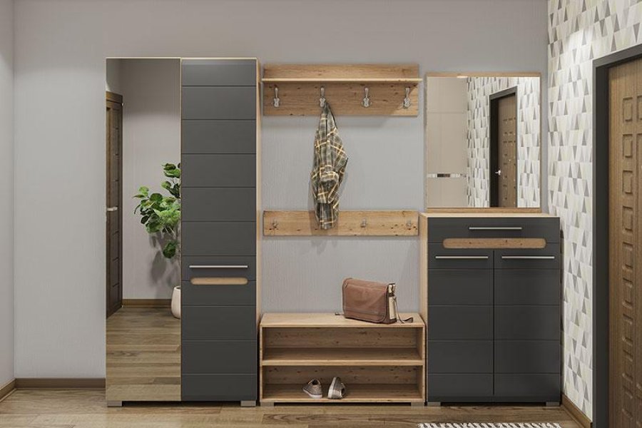 Передпокій Б'янко дуб артизан/графіт