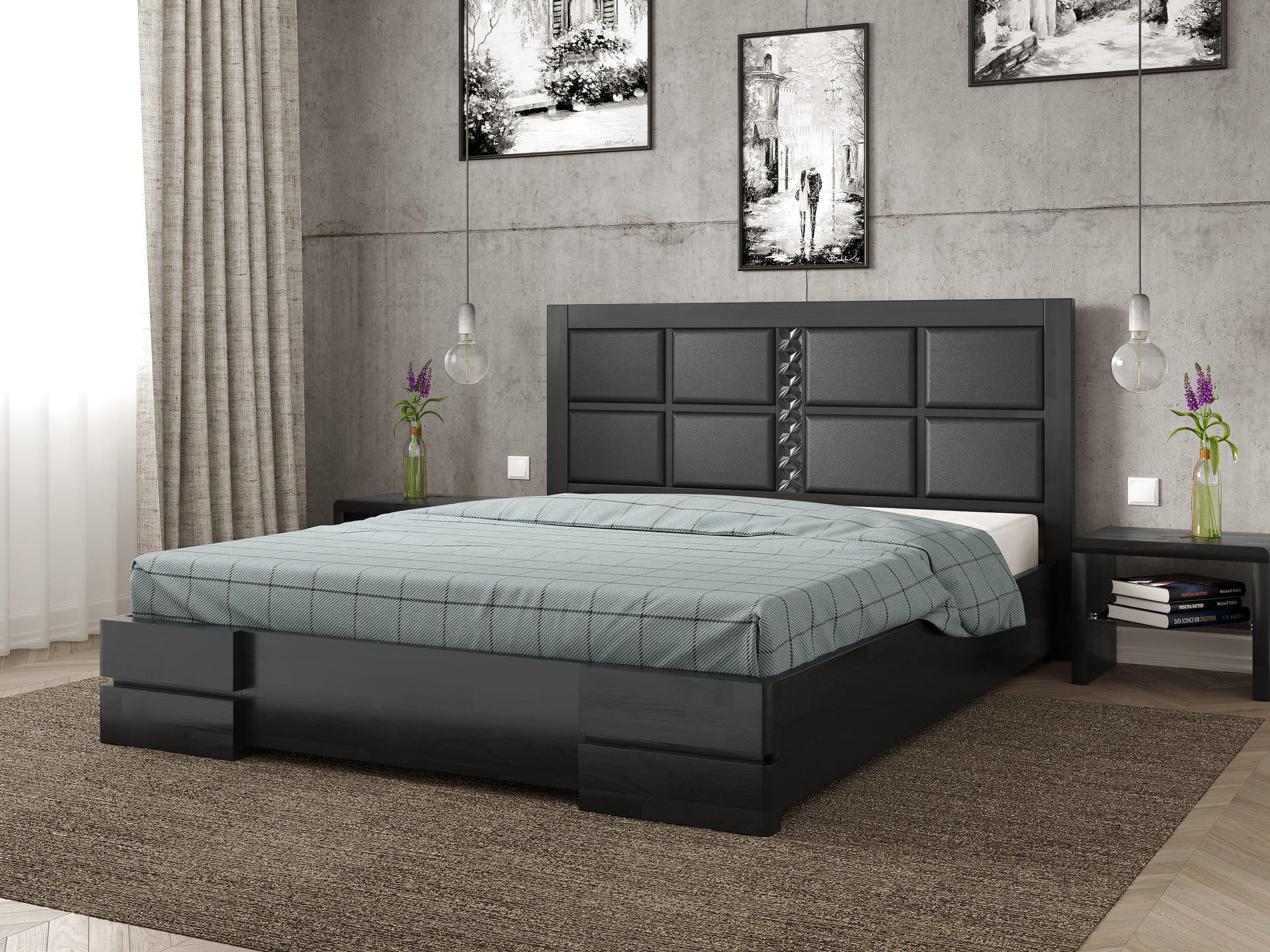 Кардинал2 Венге_boston 14 Двоспальне ліжко Кардинал ІІ / Cardinal ІІ