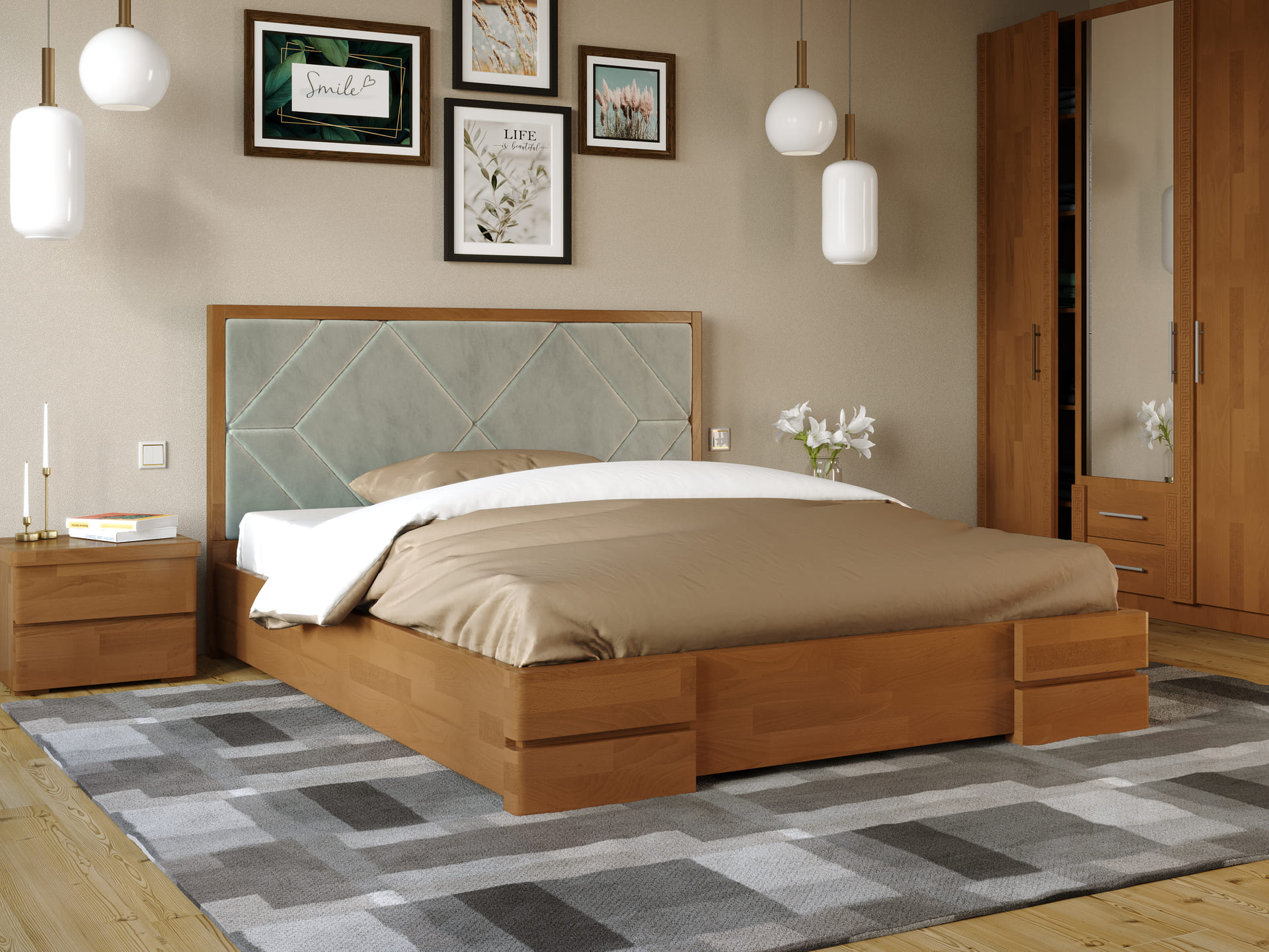 arbor drev lishko Тіфані Горіх_21 Двоспальне ліжко Тіфані / Tifani