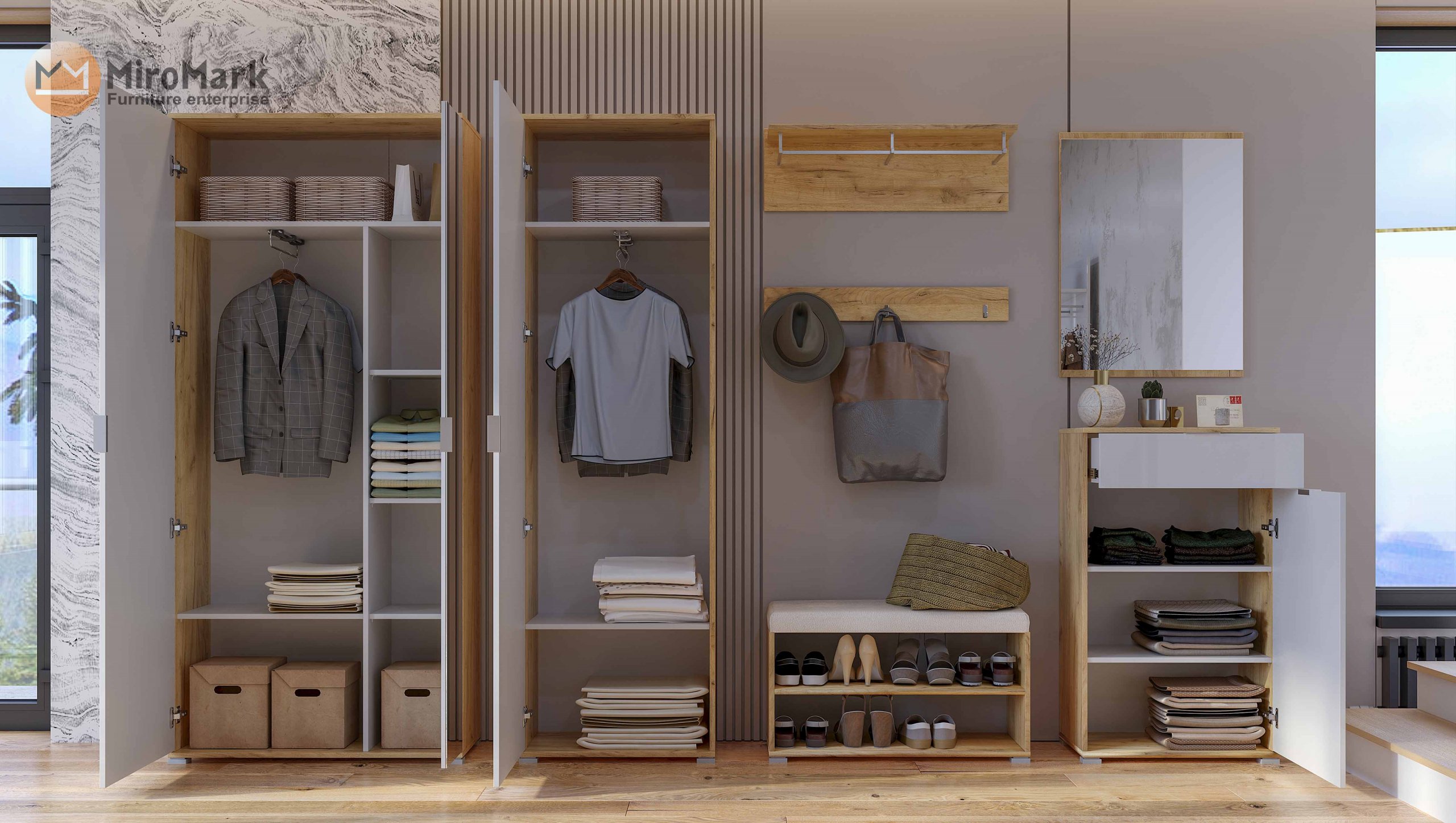 Передпокій ASTI дуб крафт/глянець білий