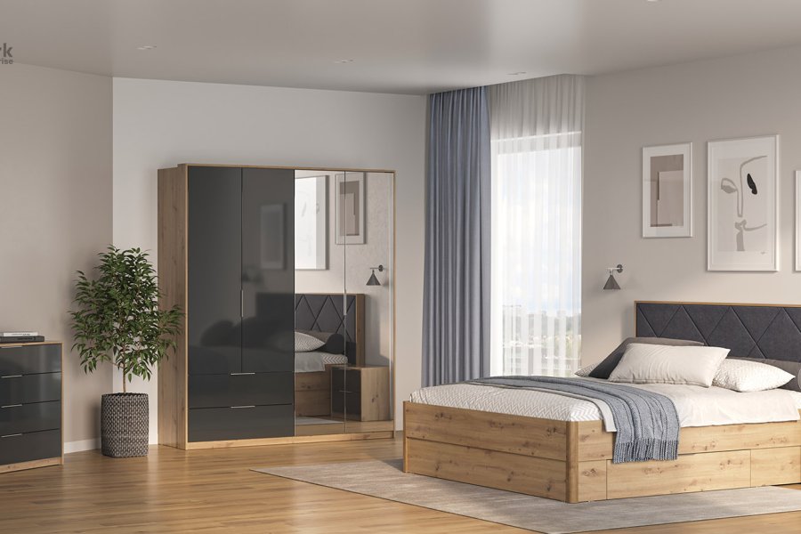 Спальня Raymond Глянець Білий Дуб Артізан